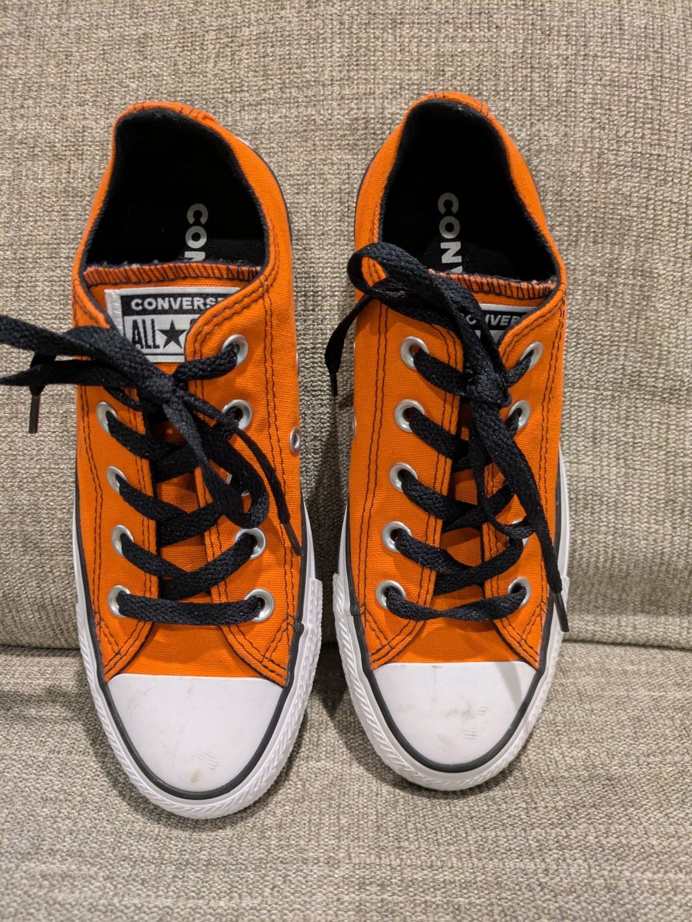 Converse Orange Low-Top Canvas Sneakers with Black Laces